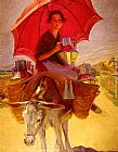 Red Wall Art - The Red Parasol